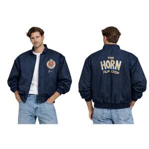 Vintage 1990s Identity Inc Horn Film Crew Bomber Jacket XXL